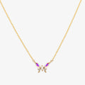 Smoked topaz butterfly necklace